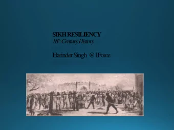 Harinder Singh  @1Force 18 th Century Sikh History  What do we know about Sikhs in the 1700s?