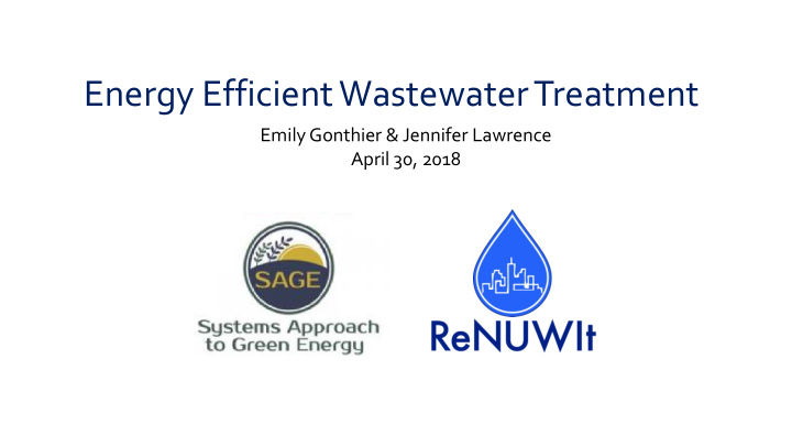 energy efficient wastewater treatment