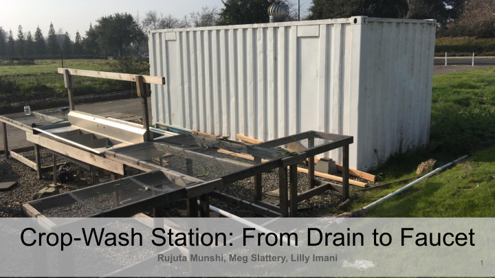 crop wash station from drain to faucet