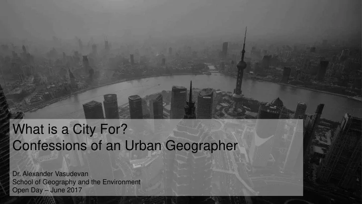 what is a city for