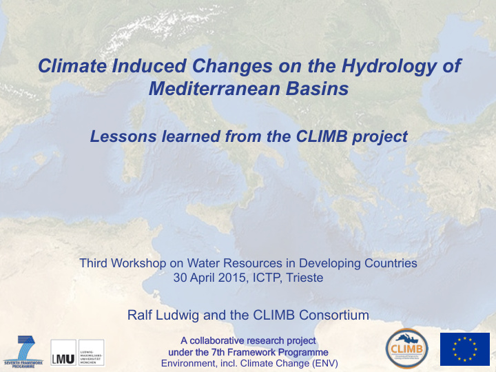 climate induced changes on the hydrology of mediterranean