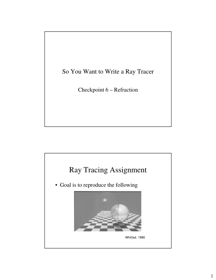 ray tracing assignment