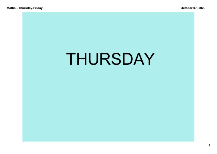 thursday