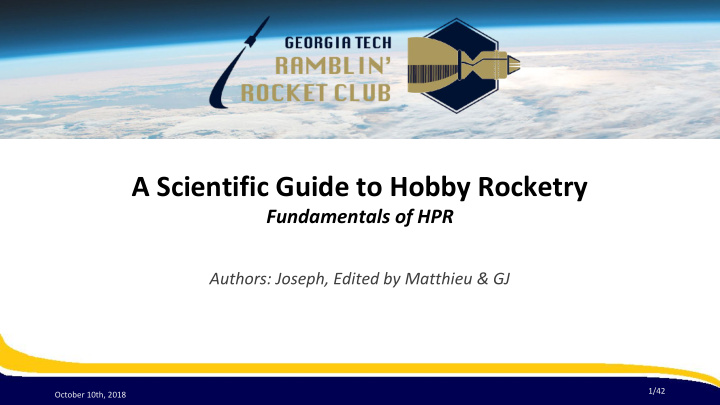 a scientific guide to hobby rocketry
