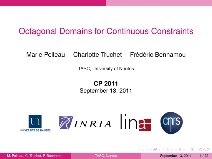 octagonal domains for continuous constraints