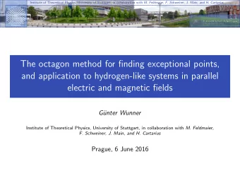 The octagon method for finding exceptional points,  and application to hydrogen-like systems in