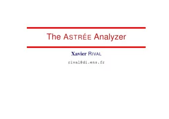 EE Analyzer Xavier R IVAL  rival@di.ens.fr  Certification of embedded softwares  Safety critical