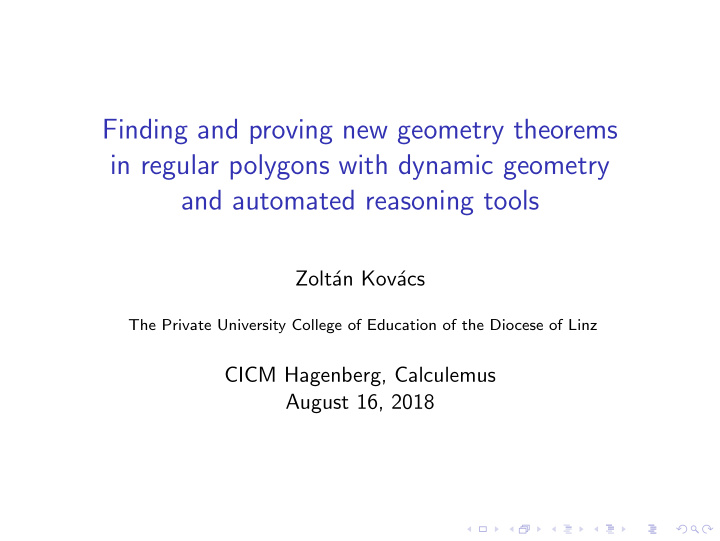 finding and proving new geometry theorems in regular