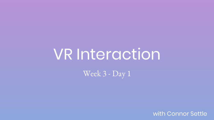 vr interaction