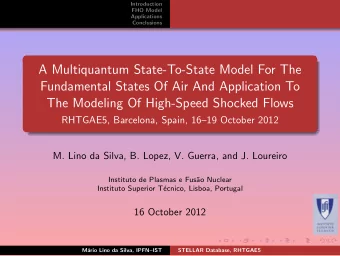 A Multiquantum State-To-State Model For The  Fundamental States Of Air And Application To  The