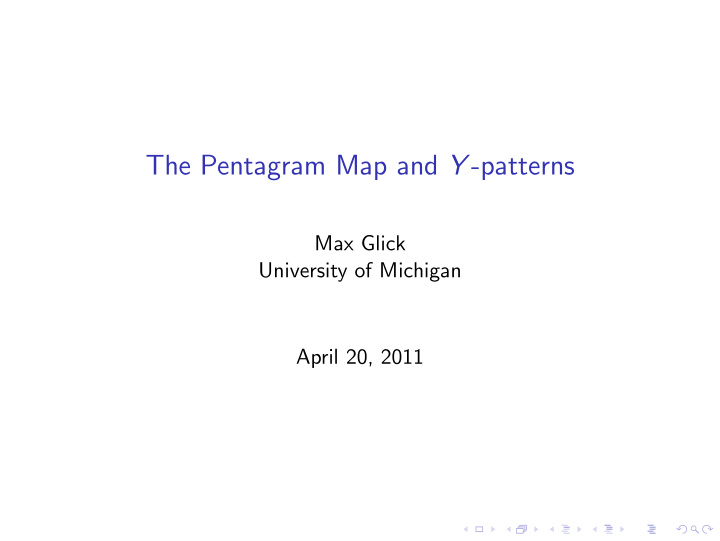 the pentagram map and y patterns