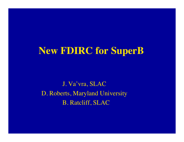 new fdirc for superb