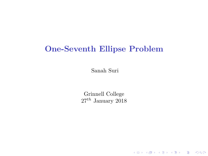 one seventh ellipse problem