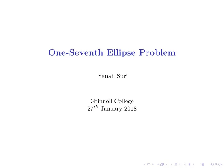 one seventh ellipse problem