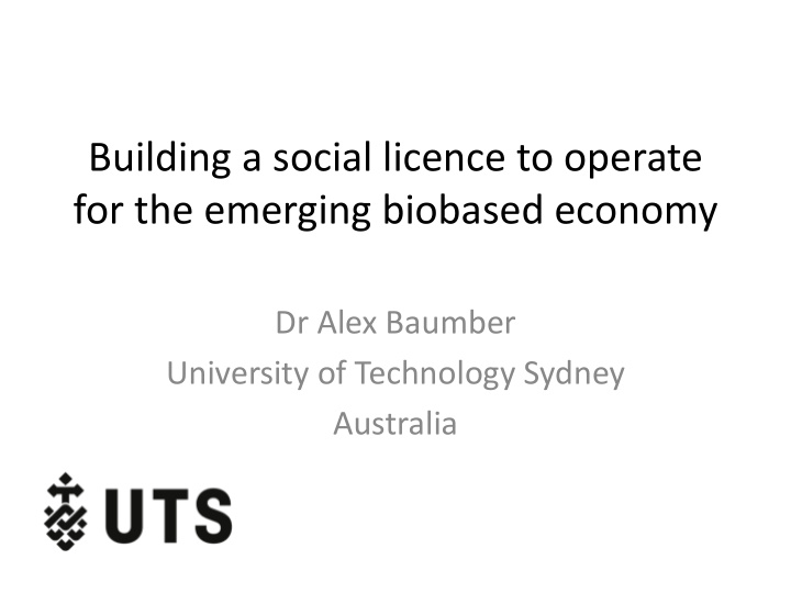 building a social licence to operate for the emerging