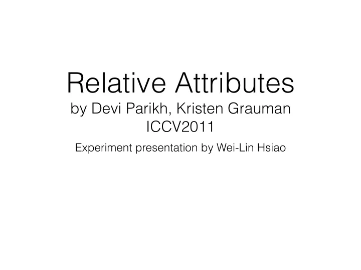 relative attributes