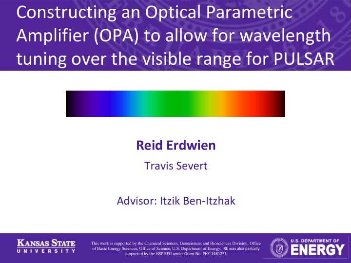 constructing an optical parametric amplifier opa to allow