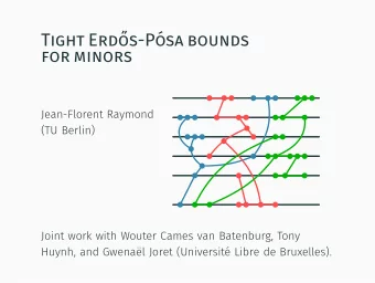 Tight Erds-Psa bounds  for minors  Jean-Florent Raymond  (TU Berlin)  Joint work with Wouter