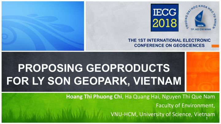 proposing geoproducts for ly son geopark vietnam
