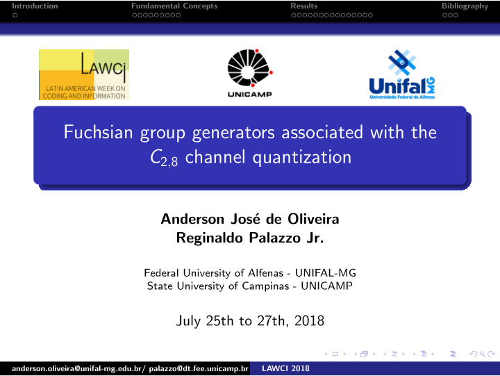 fuchsian group generators associated with the c 2 8