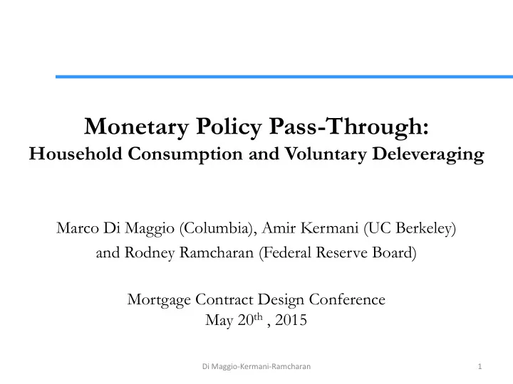 monetary policy pass through
