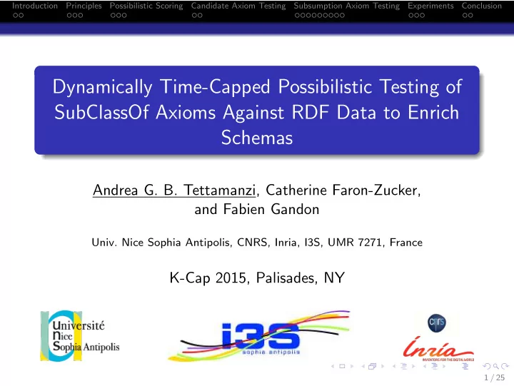 dynamically time capped possibilistic testing of