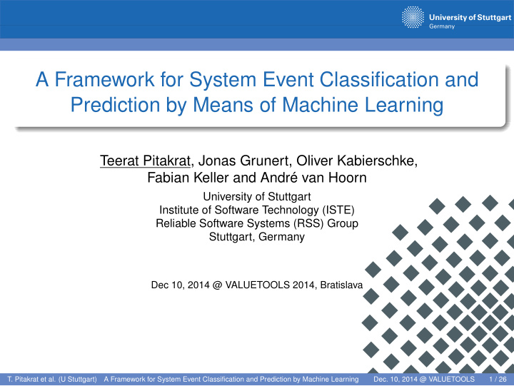 a framework for system event classification and