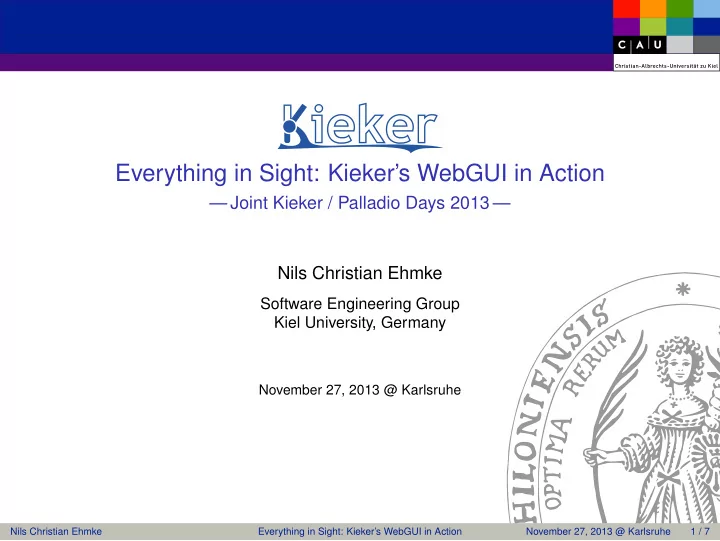 everything in sight kieker s webgui in action