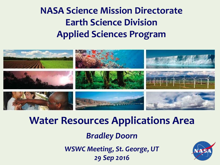 water resources applications area