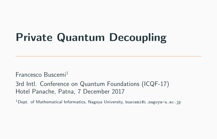 private quantum decoupling