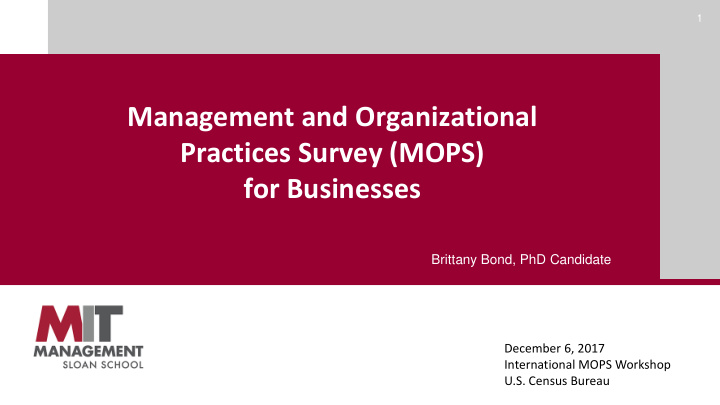 management and organizational practices survey mops for