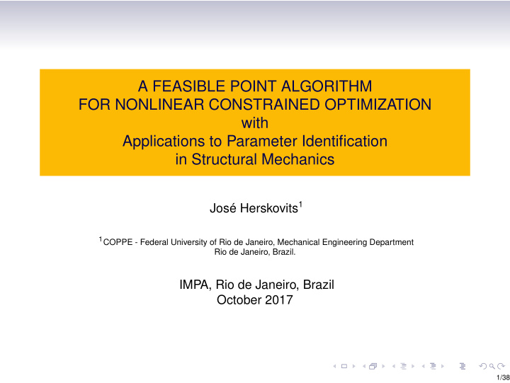a feasible point algorithm for nonlinear constrained