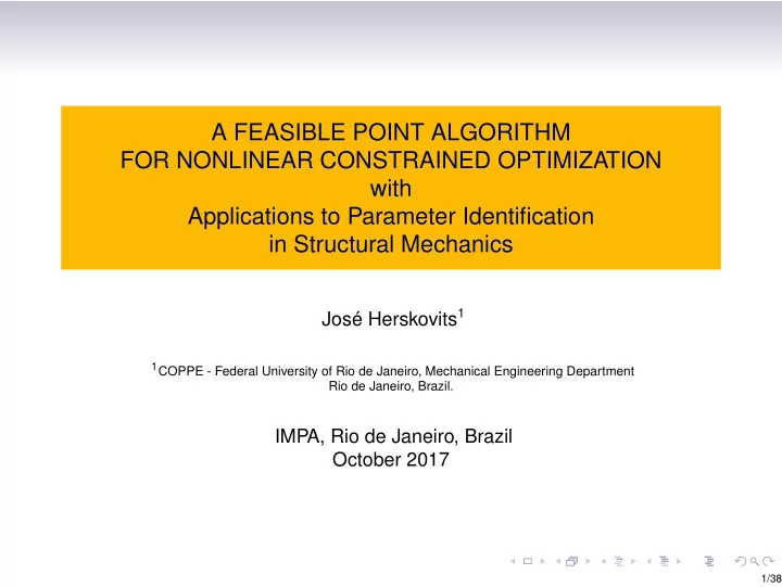 a feasible point algorithm for nonlinear constrained