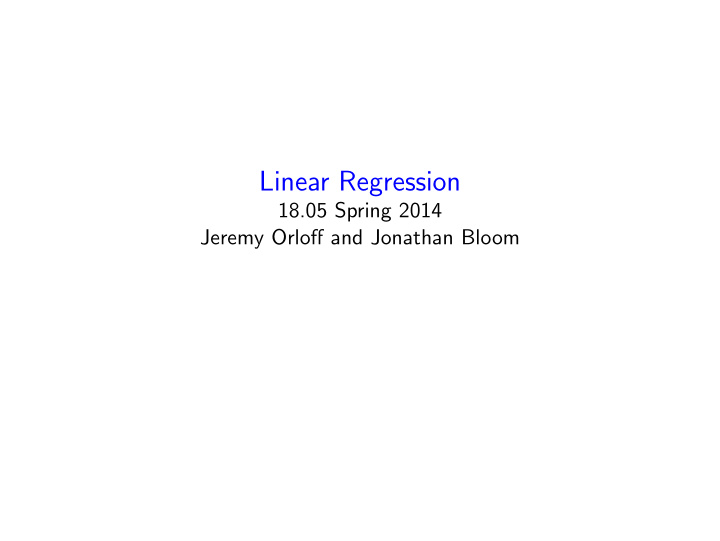 linear regression