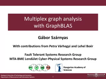 Multiplex graph analysis  with GraphBLAS  Gbor Szrnyas  With contributions from Petra Vrhegyi