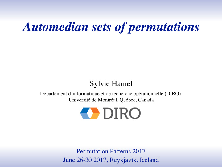 automedian sets of permutations