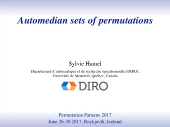 Automedian sets of permutations  Sylvie Hamel  Dpartement dinformatique et de recherche