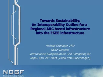 Towards Sustainability:  Towards Sustainability:  An Interoperability Outline for a  An