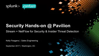 Security Hands-on @ Pavilion  Stream + NetFlow for Security &amp; Insider Threat Detection  Kelly