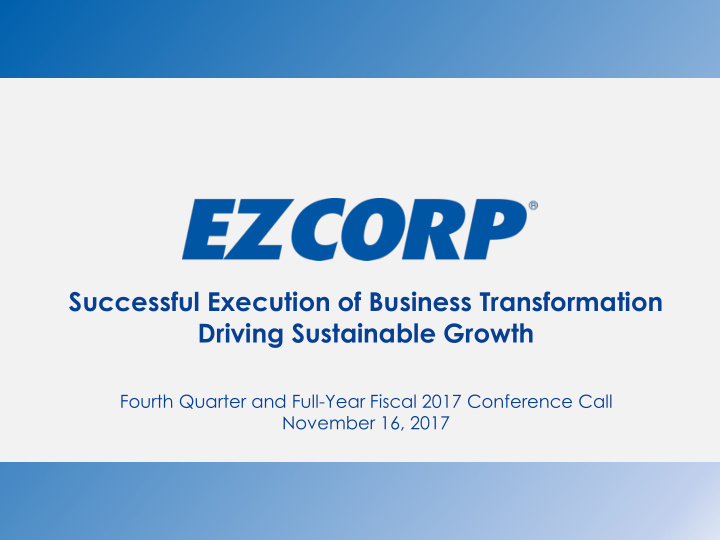 successful execution of business transformation driving