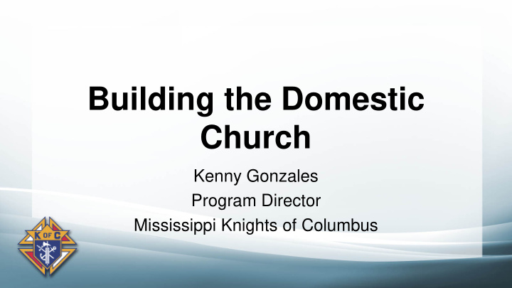 building the domestic church
