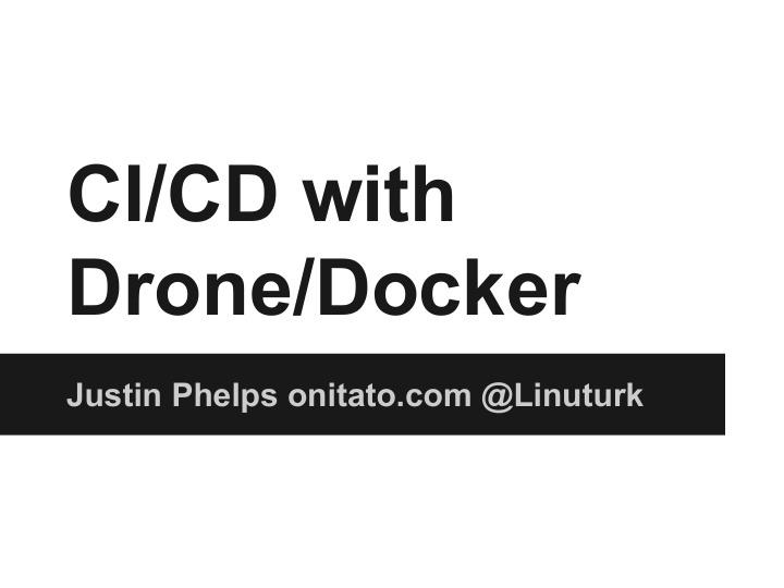 ci cd with drone docker