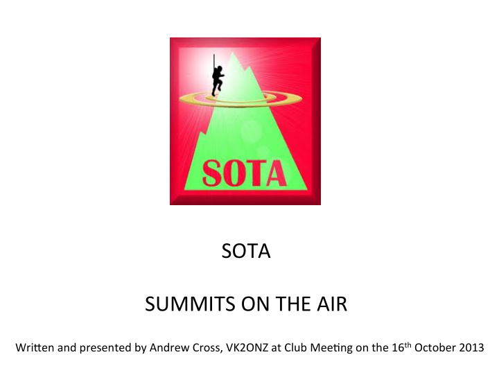 sota summits on the air