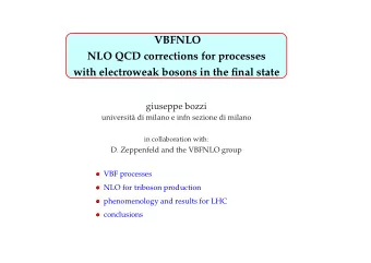 VBFNLO  NLO QCD corrections for processes  with electroweak bosons in the final state  giuseppe