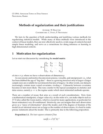 Methods of regularization and their justifications A uthors : W. R yan L ee C ontributors : C. F