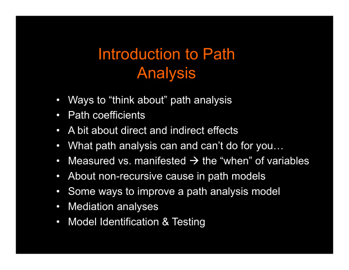 introduction to path analysis
