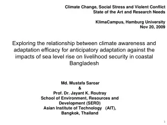 Exploring the relationship between climate awareness and  adaptation efficacy for anticipatory