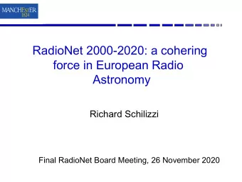Richard Schilizzi  Final RadioNet Board Meeting, 26 November 2020  RadioNet Pre-History  Eu  Euro