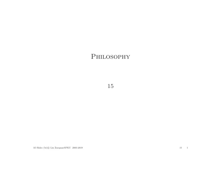 philosophy