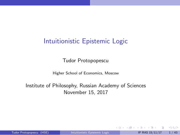 intuitionistic epistemic logic